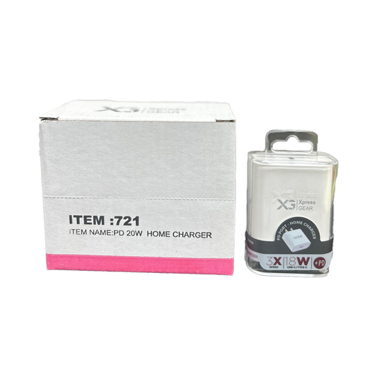 XPRESS GEAR PD 20W HOME CHARGER 6CT/BX(721)