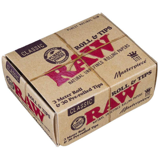 RAW MASTERPIECE 3 METER ROLL + 30 PREROLLED TIPS