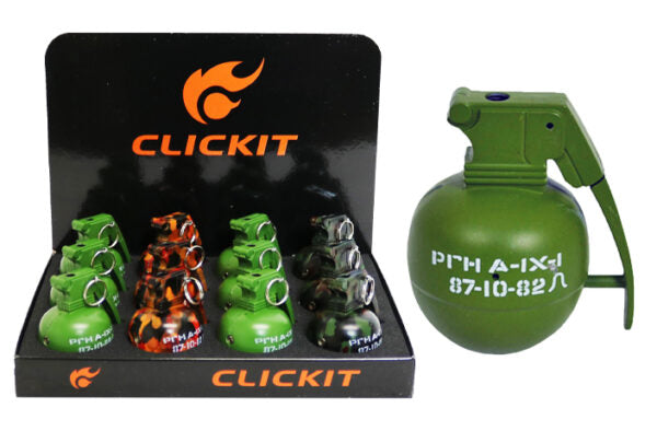CLICK IT SHOOTING SOUND GRANADE TORCH LIGHTER (GH6666) 12CT