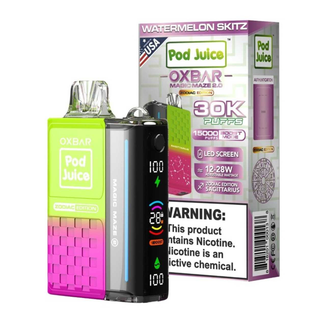 OXBAR POD JUICE 30K PUFFS DISP. 5CT/BX