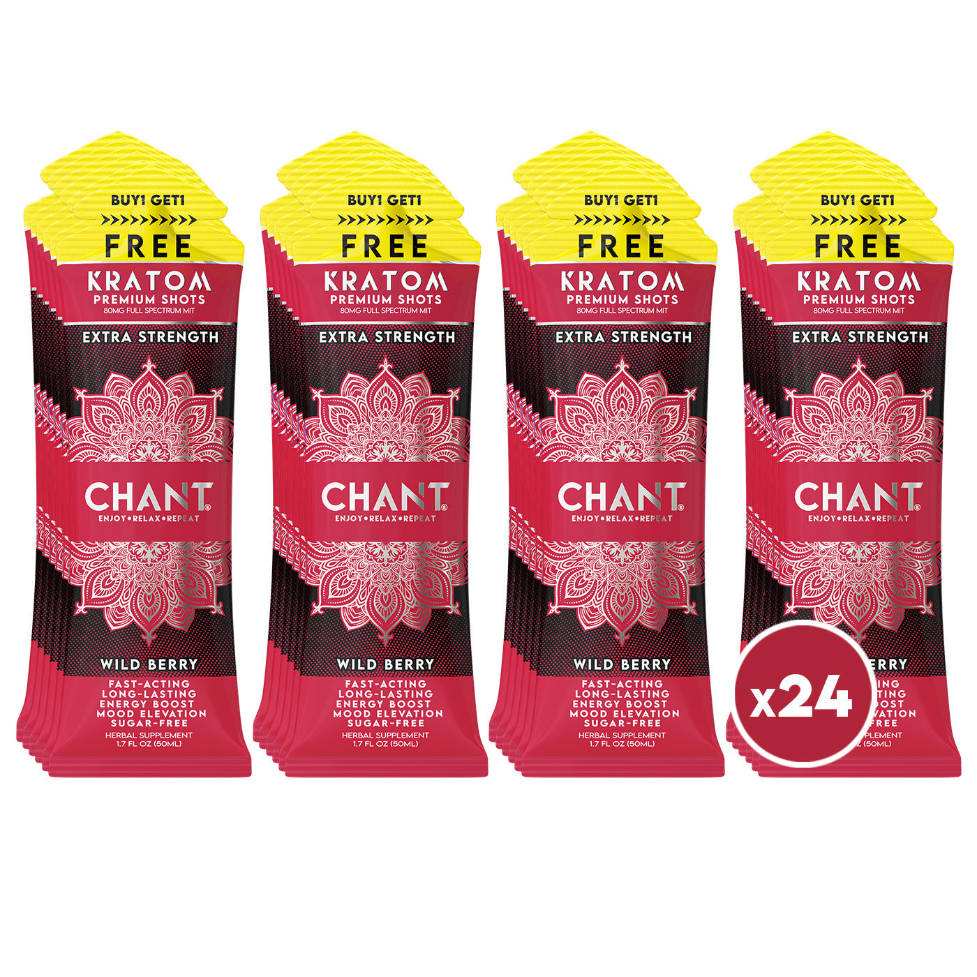 CHANT 80 MIT KRATOM SHOTS 24CT/BX
