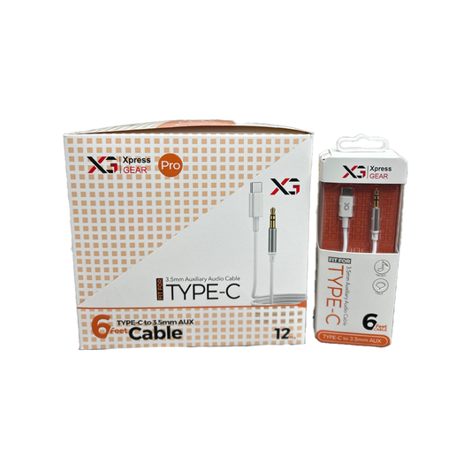XPRESS GEAR TYPE C - 3.5mm AUX CABLE 12CT/BX (940)