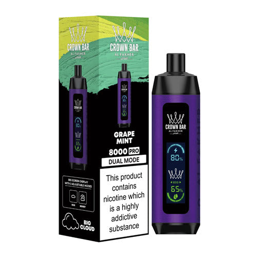 CROWN BAR 8000PUFFS DISPOSABLE 5CT/BX