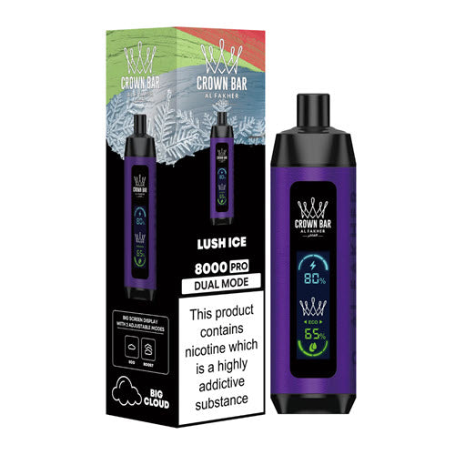 CROWN BAR 8000PUFFS DISPOSABLE 10CT/BX