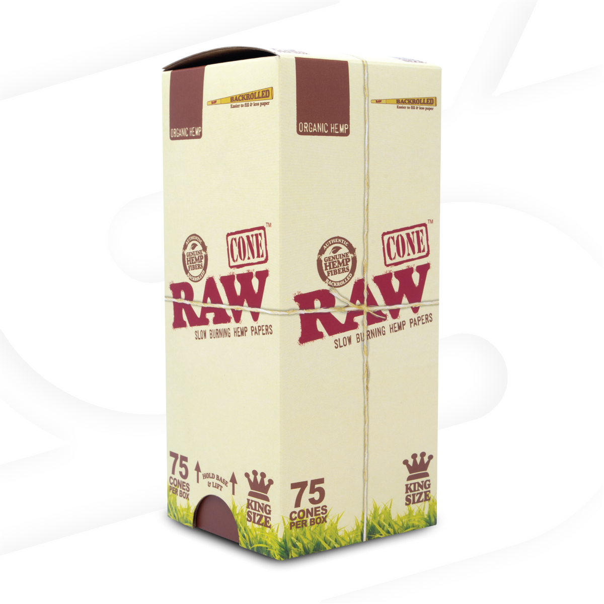 RAW ORGANIC HEMP BACKROLLED KING SIZE 75 CONES/BX
