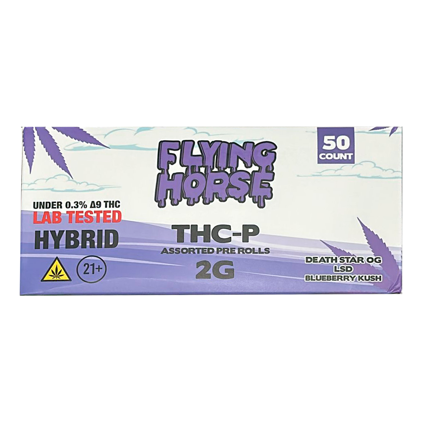 Flying Horse 2GM THCP Tube Preroll 50ct/Bx