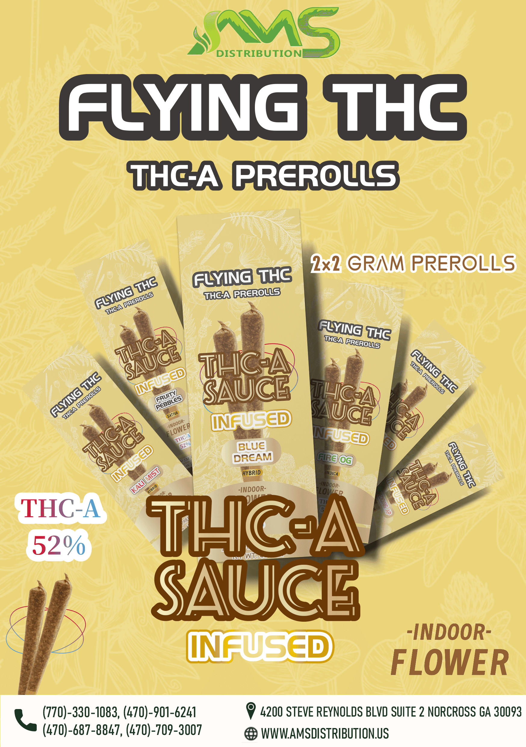 FLYING THC THCA SAUCE INFUSED PREROLL 10CT/BX