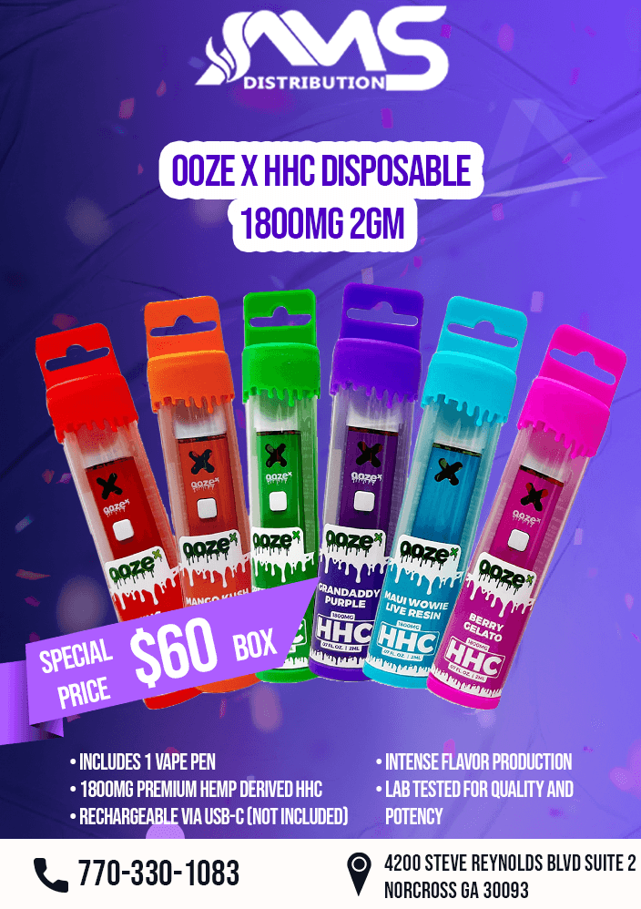OOZE HHC 2GM DISPOSABLE 6CT/BX