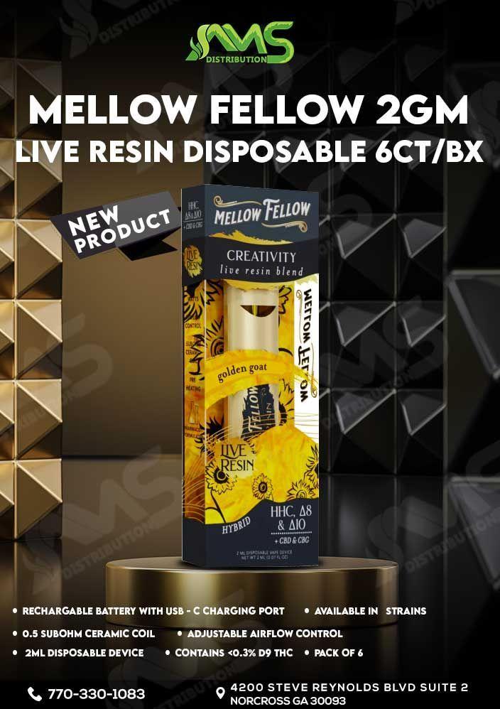 MELLOW FELLOW 2GM LIVE RESIN DISPOSABLE 6CT/BX