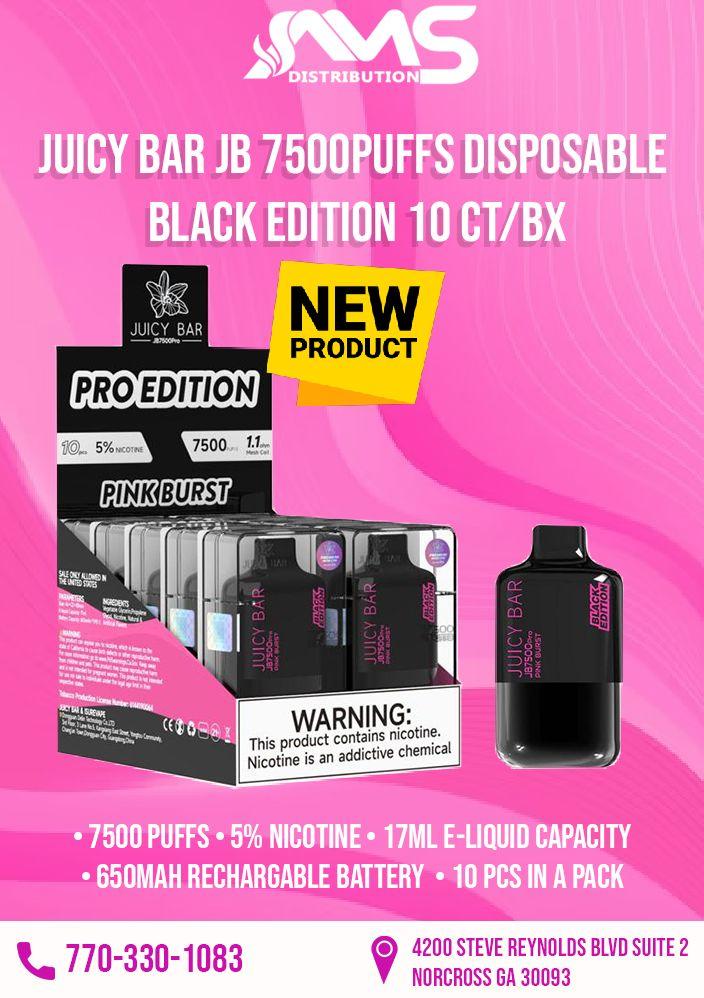 JUICY BAR 7500PUFFS BLACK EDITION DISPOSABLE 10CT/BX