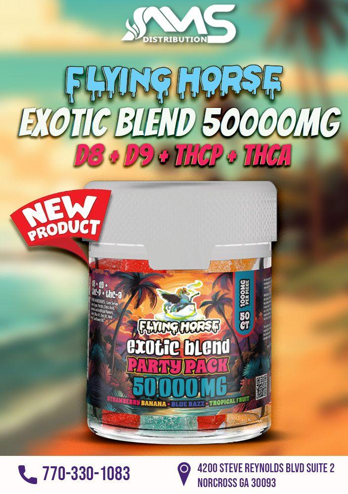 FLYING HORSE EXOTIC BLEND PARTY PACK 50000MG GUMMIES 50CT/JAR