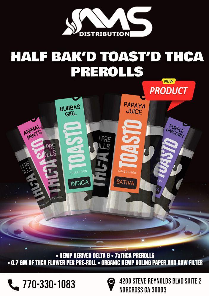 HALF BAK'D TOAST'D THCA PREROLL 7CT/JAR