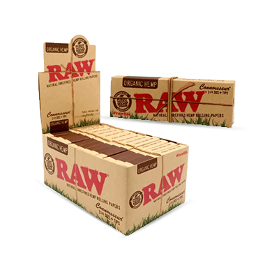 RAW ORGANIC HEMP CONNOISSEUR 1 1/4 SIZE+TIPS 24CT