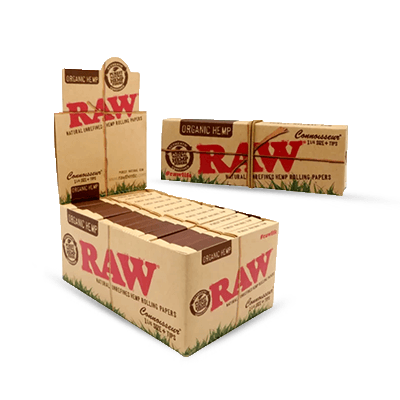 RAW CLASSIC CONNOISSEUR 1 1/4 SIZE+PRE-ROLLED TIPS 24CT (RC#9)