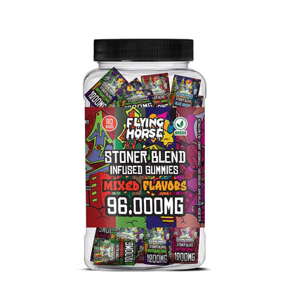 FLYING HORSE 96000MG STONER BLEND INFUSED GUMMIES 80CT/JAR