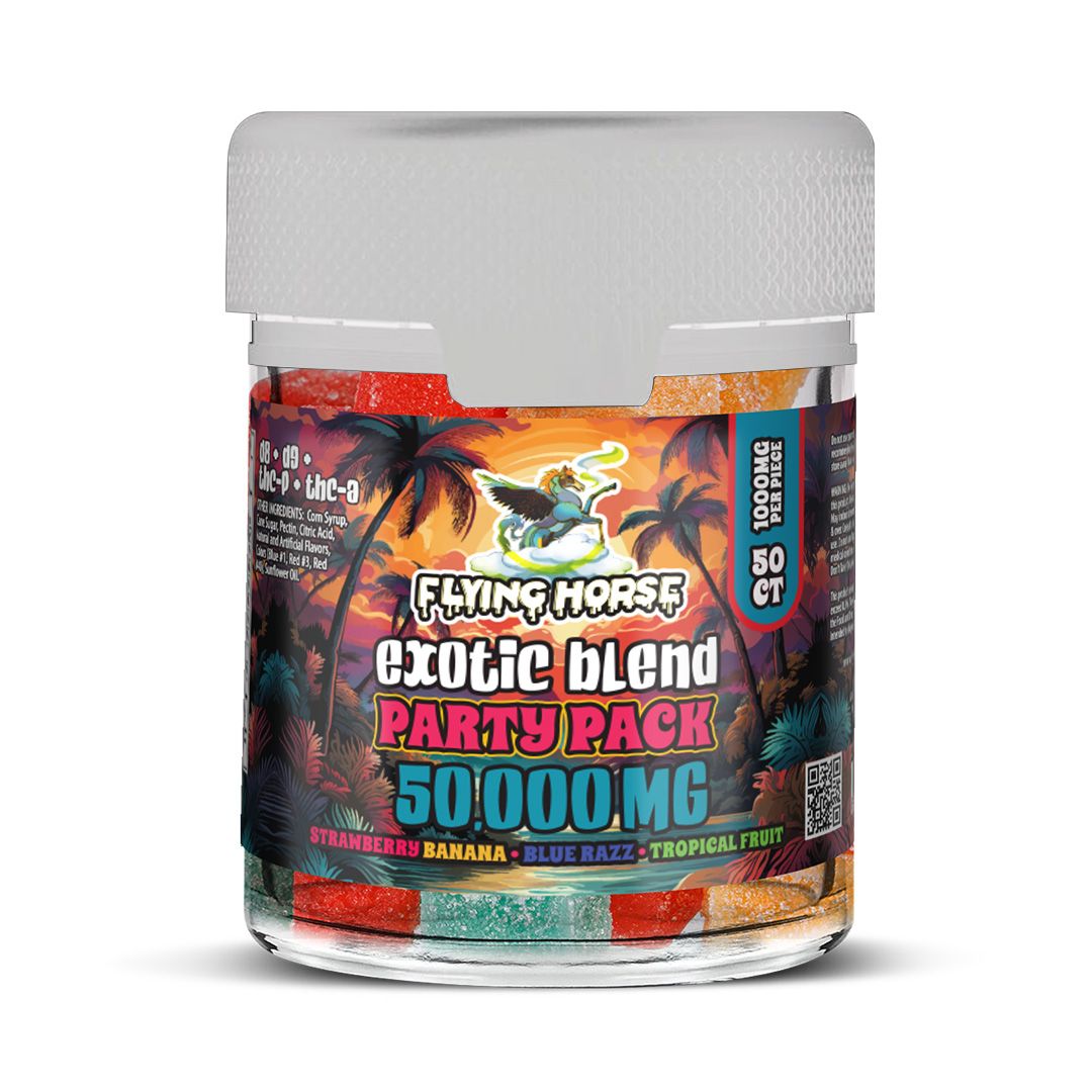 FLYING HORSE EXOTIC BLEND PARTY PACK 50000MG GUMMIES 50CT/JAR