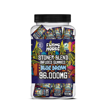 FLYING HORSE 96000MG STONER BLEND INFUSED GUMMIES 80CT/JAR