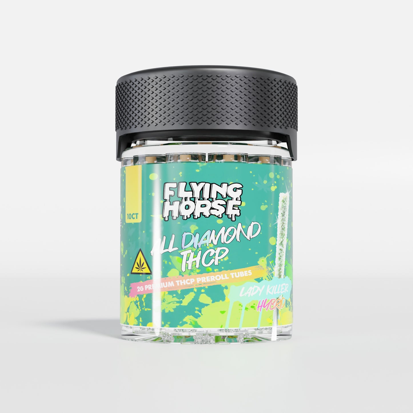 FLYING HORSE ALL DIAMOND THCP TUBE PREROLL 10CT/JAR