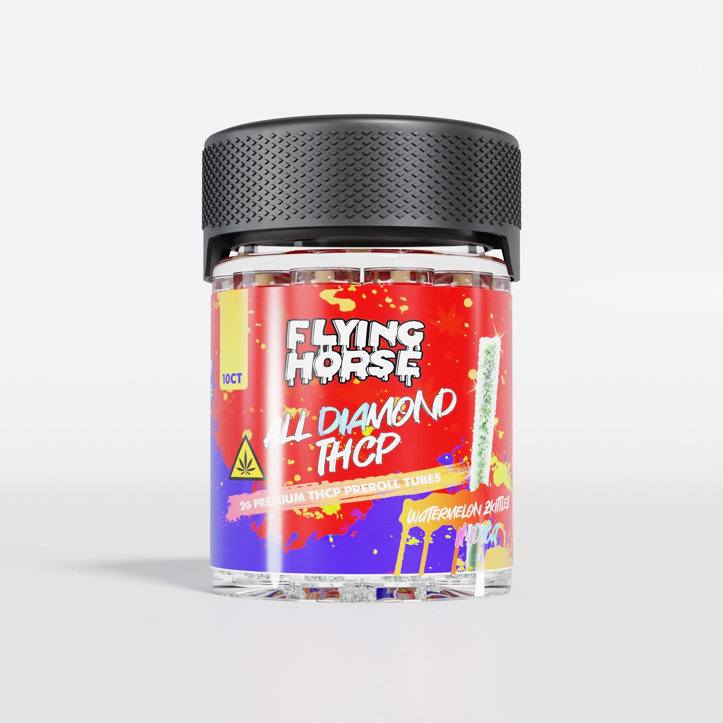 FLYING HORSE ALL DIAMOND THCP TUBE PREROLL 10CT/JAR