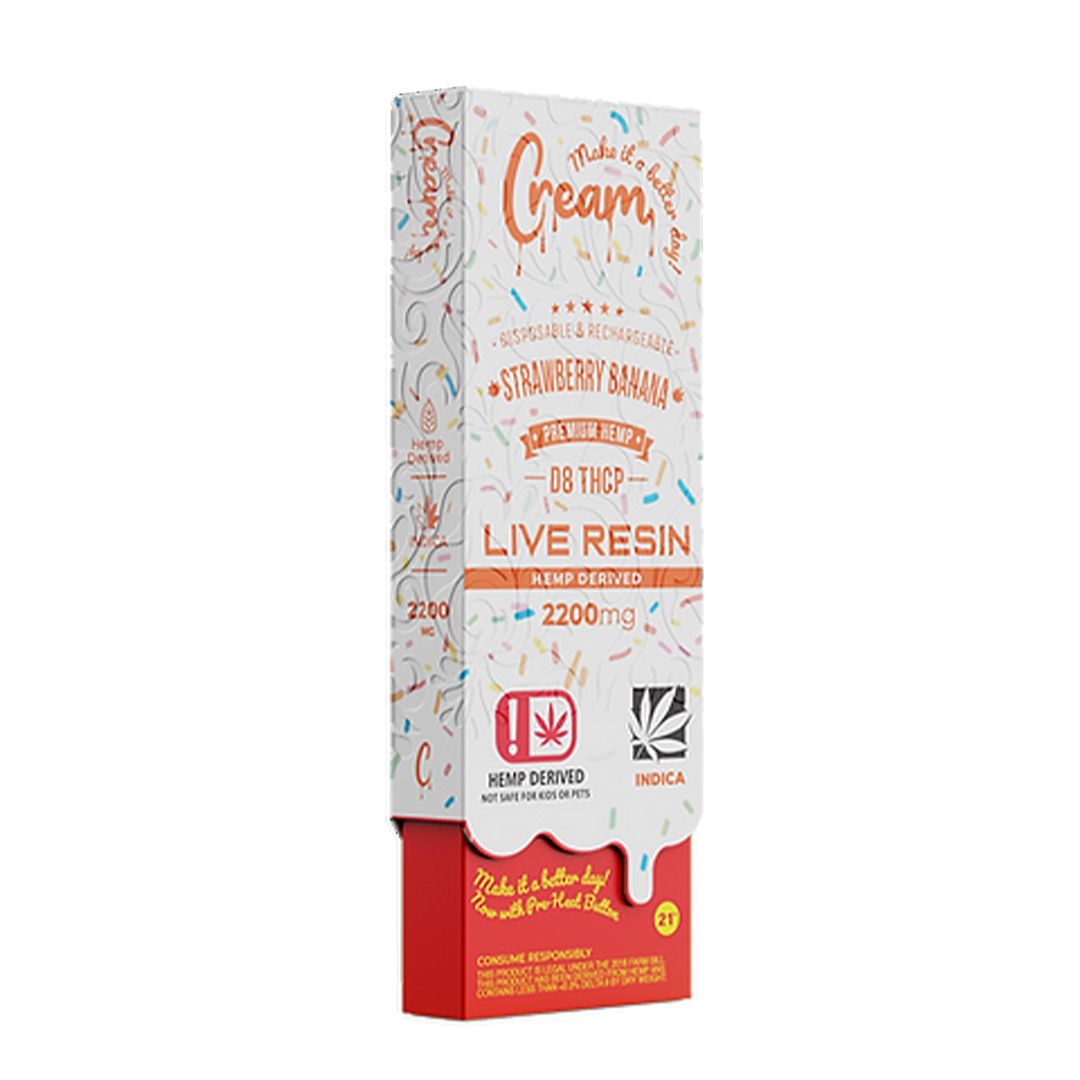 CREAM 2200MG D8 THCP LIVE RESIN DISPOSABLE 5CT/BX