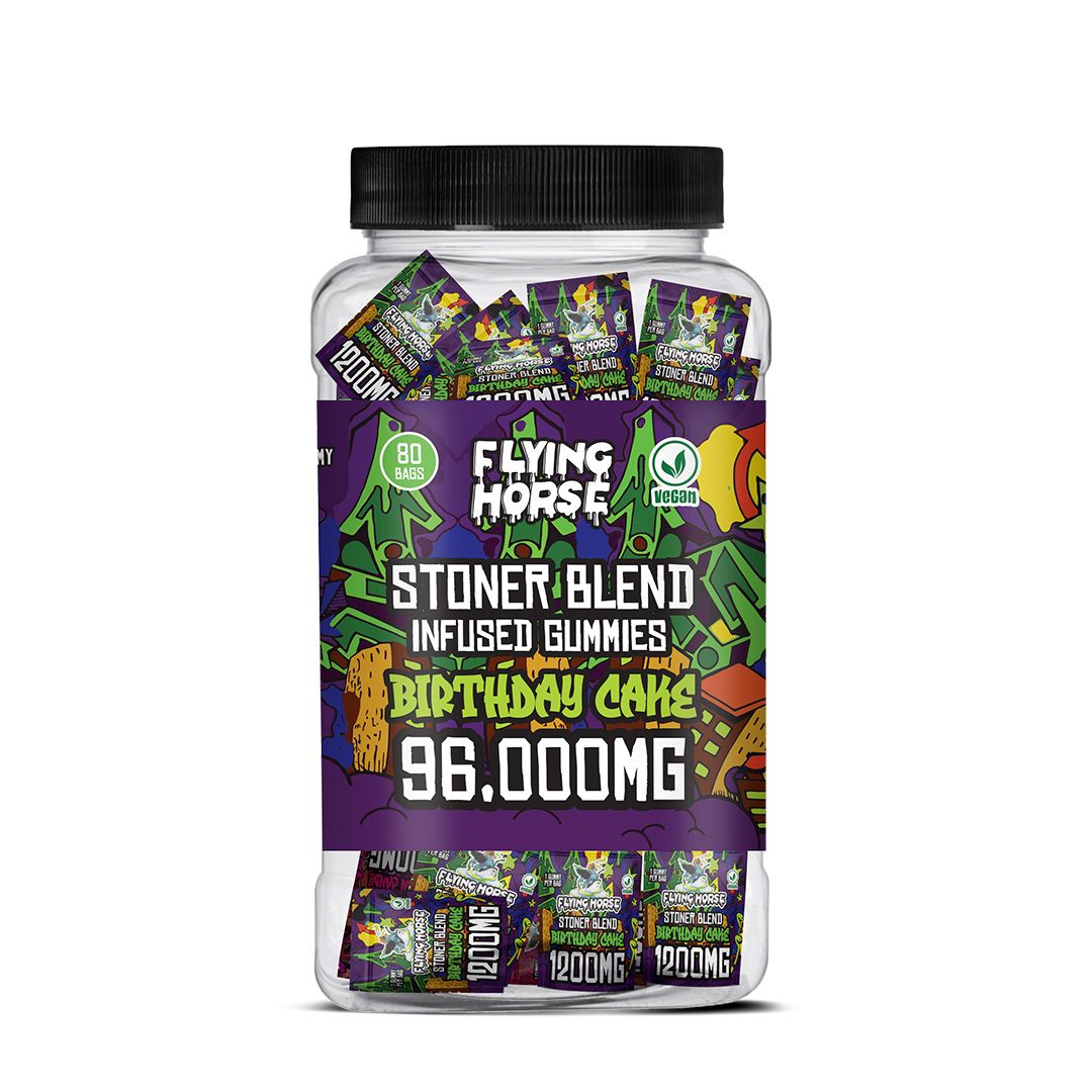 FLYING HORSE 96000MG STONER BLEND INFUSED GUMMIES 80CT/JAR