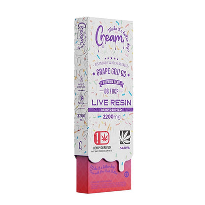 CREAM 2200MG D8 THCP LIVE RESIN DISPOSABLE 5CT/BX