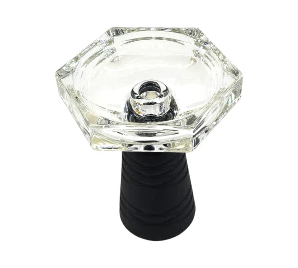 HEXAGONAL GLASS SILICONE BOWL 1CT(YH002)