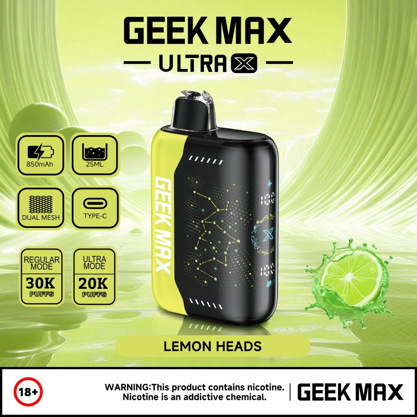 GEEK MAX 30000 PUFFS DISPOSABLE VAPE 5CT/BX