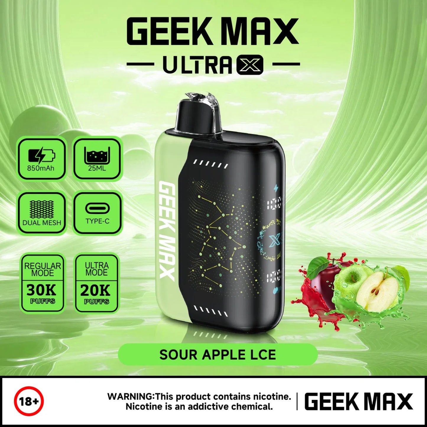 GEEK MAX 30000 PUFFS DISPOSABLE VAPE 5CT/BX