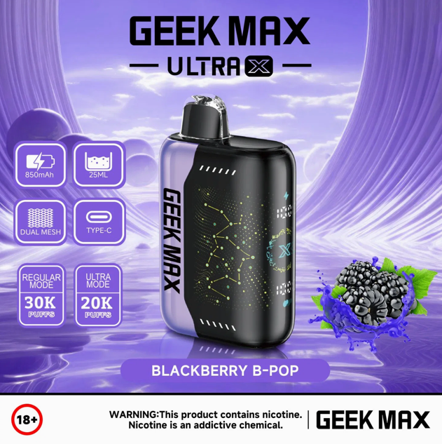 GEEK MAX 30000 PUFFS DISPOSABLE VAPE 5CT/BX