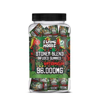 FLYING HORSE 96000MG STONER BLEND INFUSED GUMMIES 80CT/JAR