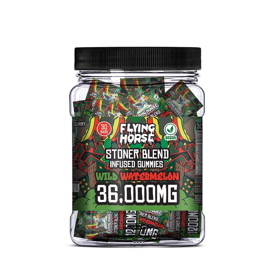 FLYING HORSE STONER BLEND INFUSED GUMMIES 36000MG 30CT/JAR