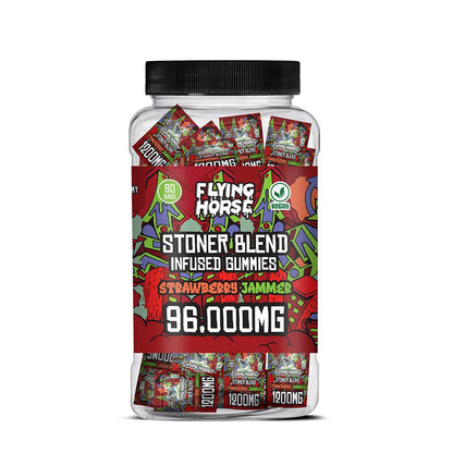 FLYING HORSE 96000MG STONER BLEND INFUSED GUMMIES 80CT/JAR