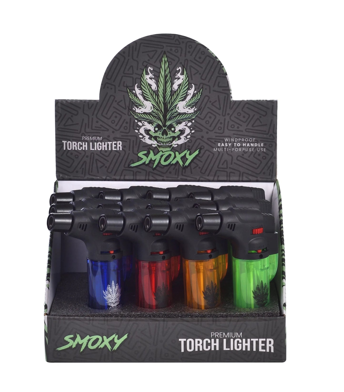 SMOXY WINDPROOF TORCH LIGHTER CLASSIC CLEAR - BOX OF 12 (SL101)